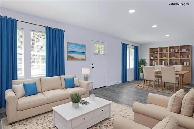 5023 Santos Dr W, Mobile, AL 36619 - living room featuring light wood-style flooring and recessed lighting
