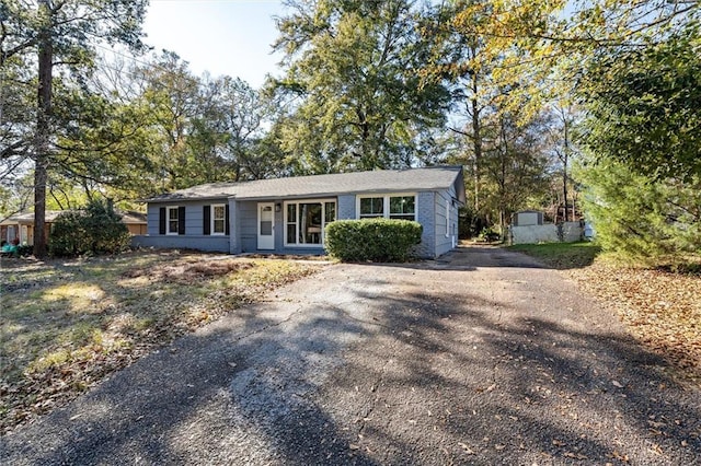 view of single story home