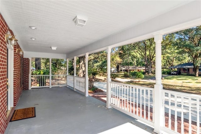 view of patio featuring covered porch