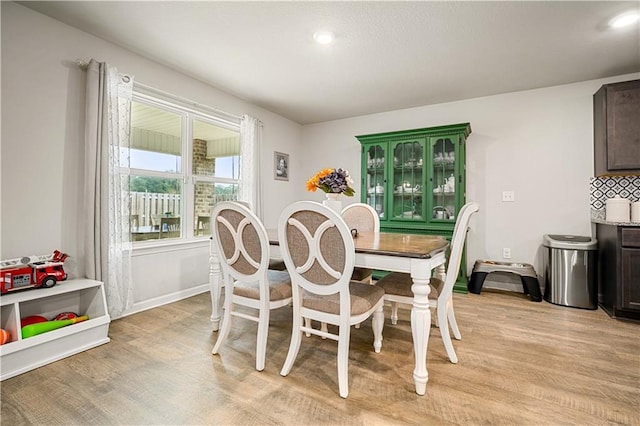 dining area featuring light hardwood / wood-style floors