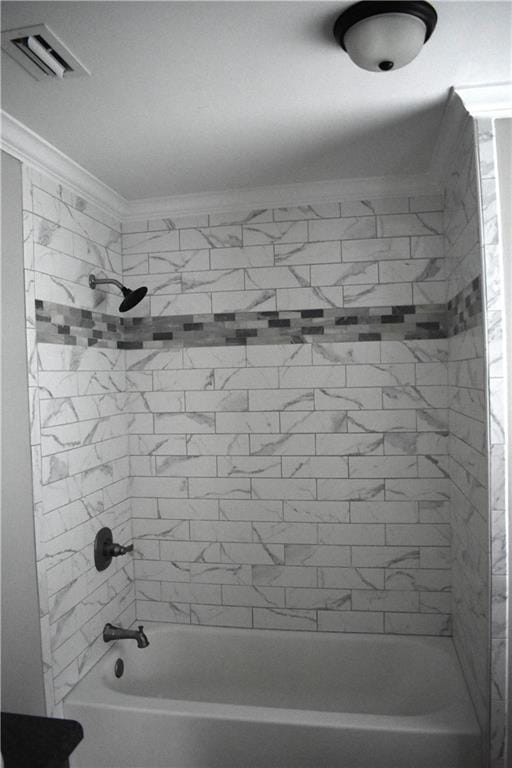 4973 Mccrary Rd, Semmes, AL 36575 - full bath with tub / shower combination and crown molding