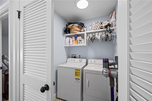 laundry room featuring washer and dryer