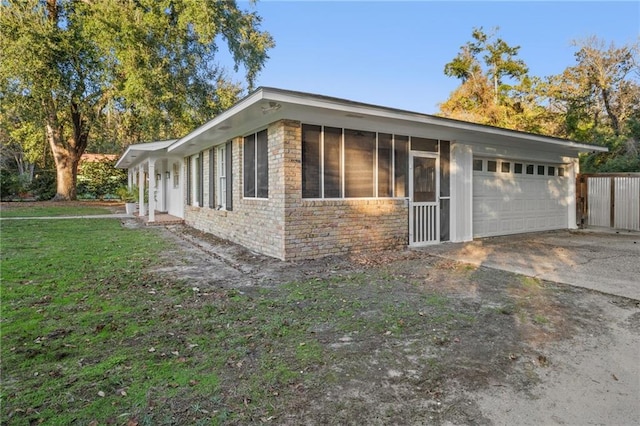 exterior space featuring a garage