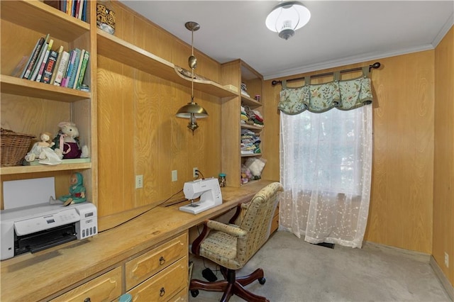 608 Montclaire Way, Mobile, AL 36609 - office space featuring carpet flooring and built in desk