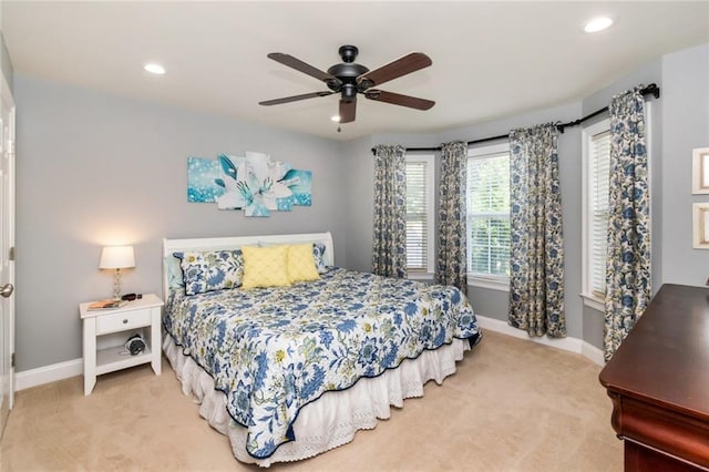 9102 Magnolia Ct, Spanish Fort, AL 36527 - carpeted bedroom featuring baseboards, recessed lighting, and a ceiling fan