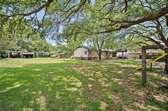 view of grassy yard