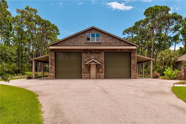 exterior space featuring a carport