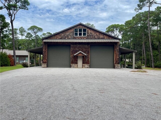 view of garage