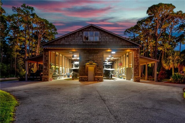 view of front of property with a carport