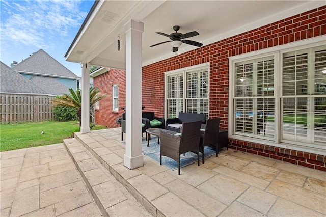 6905 Providence Estates Dr N, Mobile, AL 36695 - view of patio with a ceiling fan and an outdoor hangout area