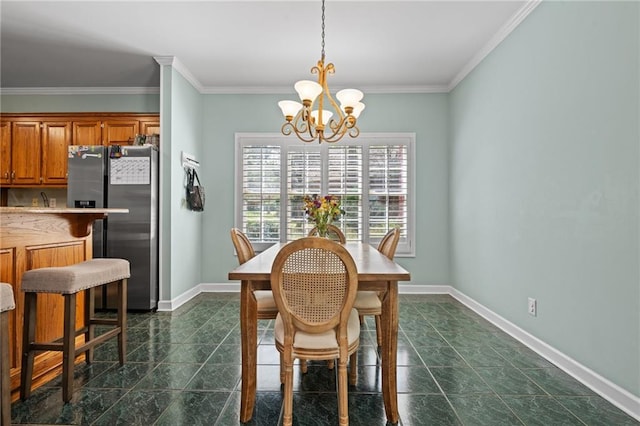 6905 Providence Estates Dr N, Mobile, AL 36695 - dining space with a chandelier and crown molding