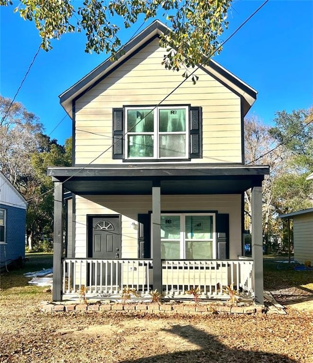 front facade with covered porch