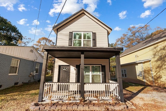 view of front property with covered porch