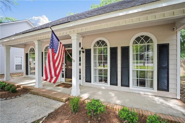property entrance with a porch