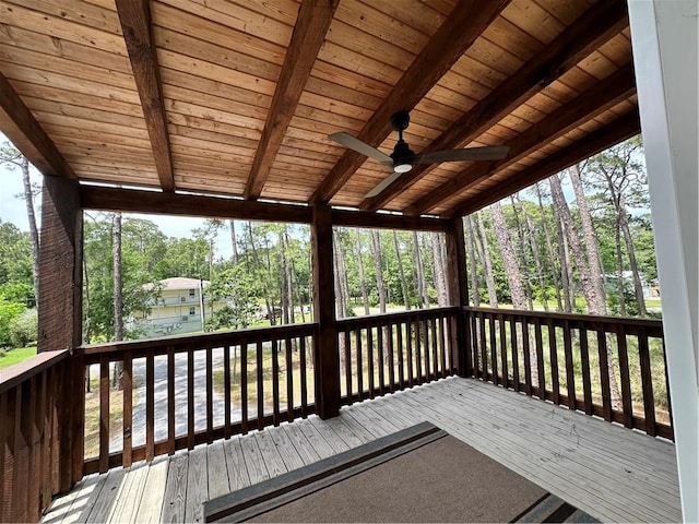 1401 Osprey Ln, Dauphin Island, AL 36528 - wooden deck featuring a ceiling fan