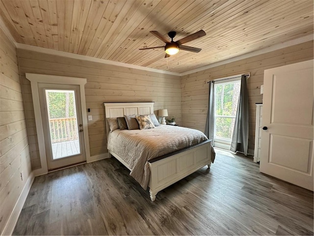 1401 Osprey Ln, Dauphin Island, AL 36528 - bedroom featuring wooden walls and wooden ceiling