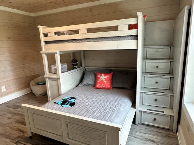 1401 Osprey Ln, Dauphin Island, AL 36528 - bedroom featuring wood ceiling, wood walls, and wood finished floors