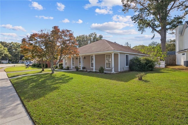 view of front facade with a porch and a front yard