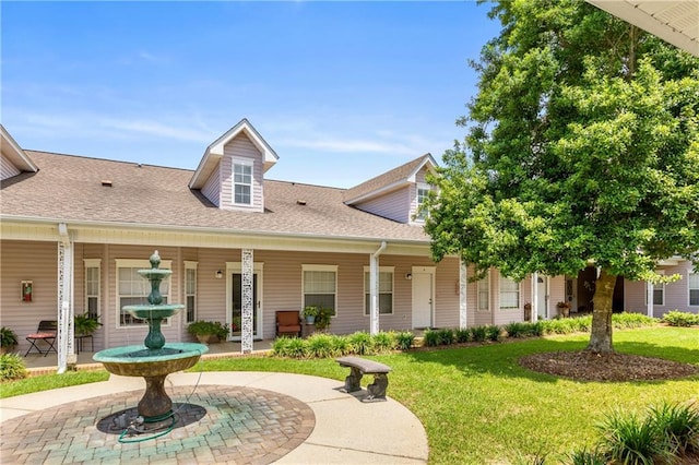 view of front facade with a front yard