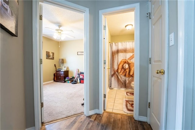 13330 Wages Ct, Mobile, AL 36695 - hall with baseboards and wood finished floors