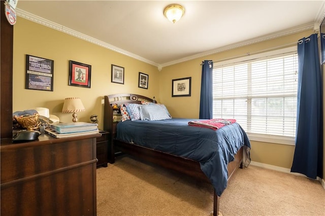 13330 Wages Ct, Mobile, AL 36695 - bedroom featuring crown molding, light colored carpet, multiple windows, and baseboards