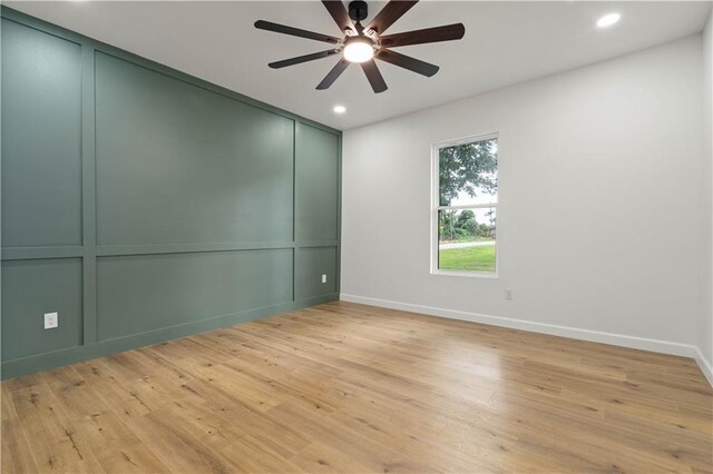 5305 Laurendine Rd, Theodore, AL 36582 - unfurnished room featuring ceiling fan, recessed lighting, and light wood-style flooring