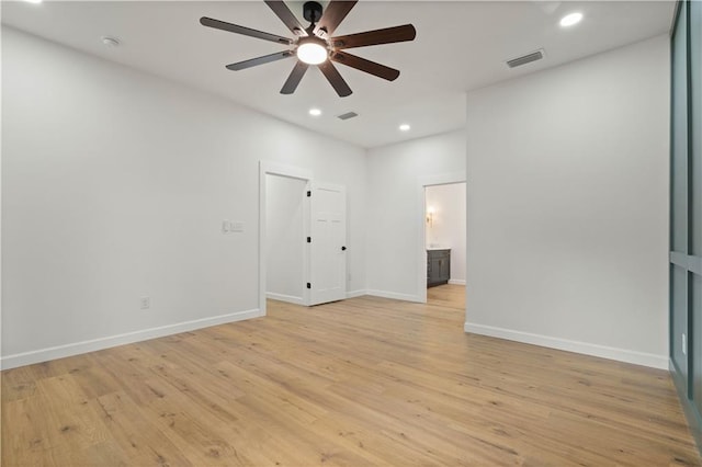 5305 Laurendine Rd, Theodore, AL 36582 - spare room with a ceiling fan, recessed lighting, and light wood-style floors