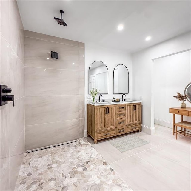 7498 Pinehill Rd, Daphne, AL 36526 - full bathroom with double vanity and recessed lighting