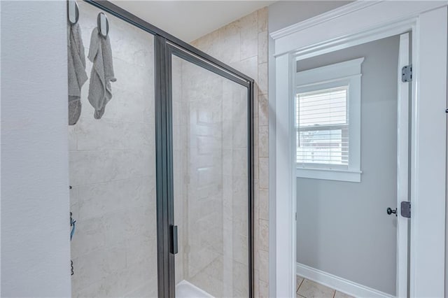 bathroom with an enclosed shower