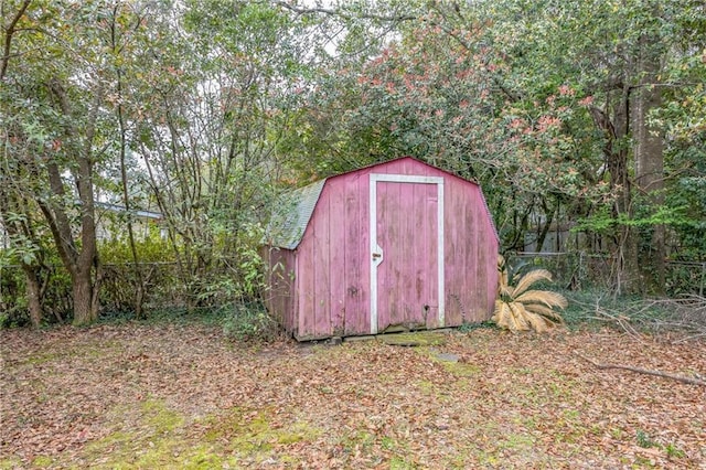 view of shed