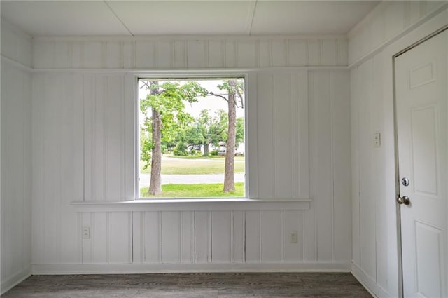 empty room featuring a healthy amount of sunlight and hardwood / wood-style floors