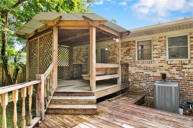 1215 Anchor Dr, Mobile, AL 36693 - deck featuring central AC