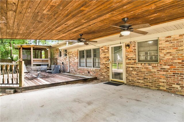 1215 Anchor Dr, Mobile, AL 36693 - view of patio / terrace featuring a ceiling fan, a wooden deck, and outdoor dining space