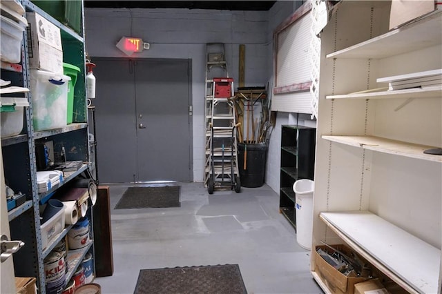 view of storage area