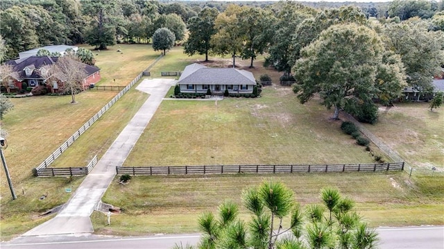 bird's eye view with a rural view