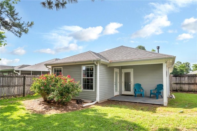 8522 Brandy Oak Ct, Mobile, AL 36695 - rear view of house with a wooden deck and a shingled roof