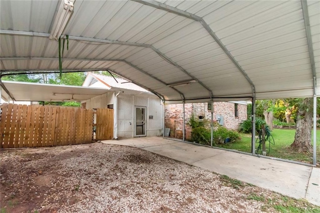 view of car parking featuring a carport