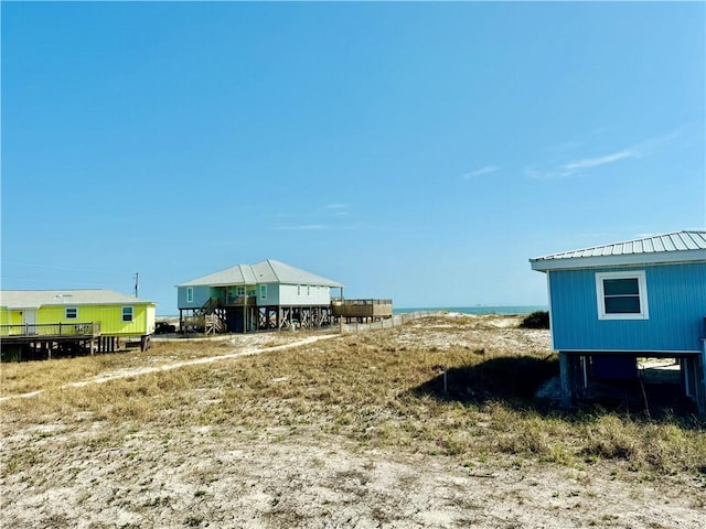 view of yard with a water view