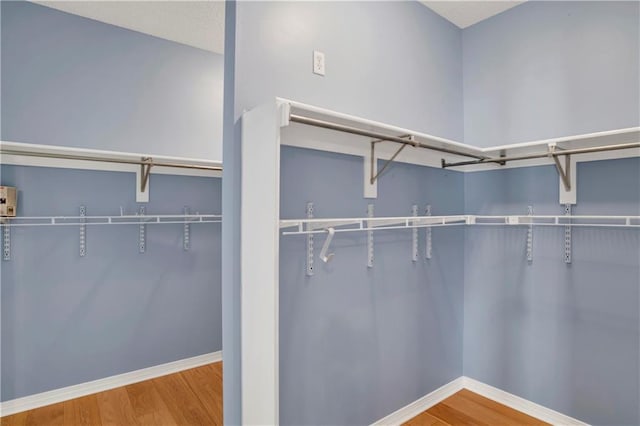 spacious closet featuring hardwood / wood-style floors