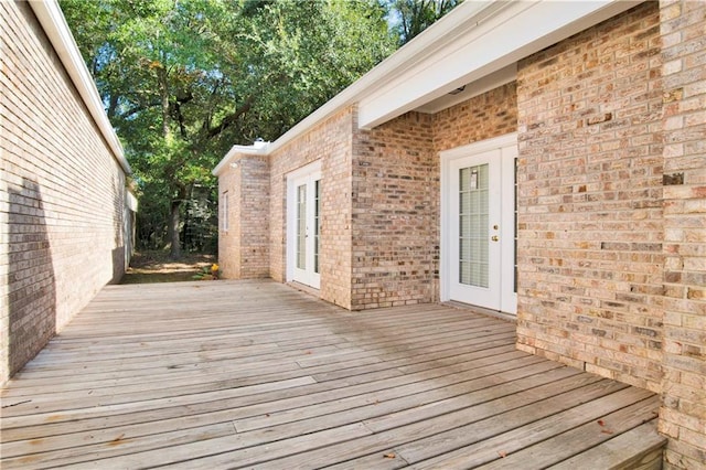 deck with french doors