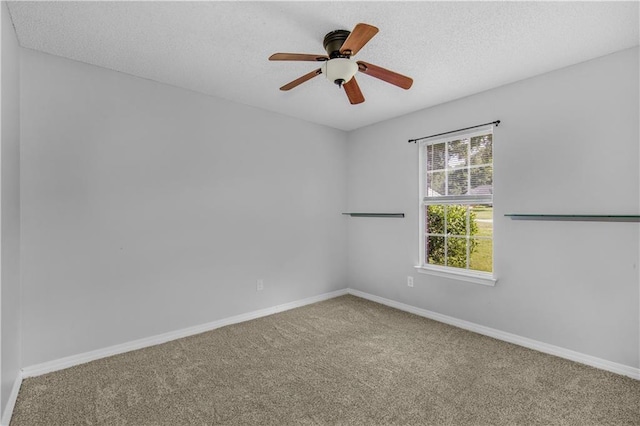 13163 Buckthorn Ct, Mobile, AL 36608 - spare room featuring carpet, a textured ceiling, and a ceiling fan