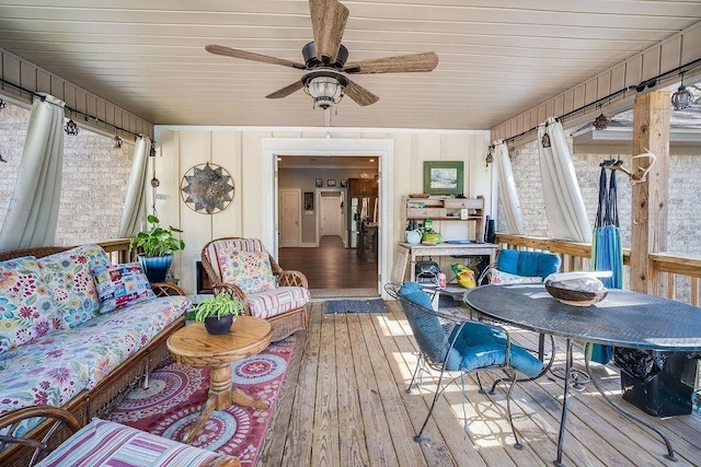 7420 Pake Rd, Saraland, AL 36571 - sunroom / solarium featuring hardwood / wood-style flooring and a ceiling fan