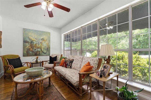 65 Byrnes Blvd, Mobile, AL 36608 - living area featuring wood finished floors and ceiling fan