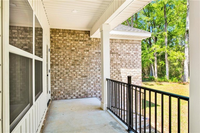 balcony featuring a porch