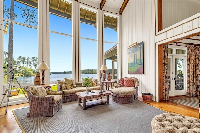 34460 Steelwood Ridge Rd, Loxley, AL 36551 - sunroom / solarium with plenty of natural light, french doors, and a water view