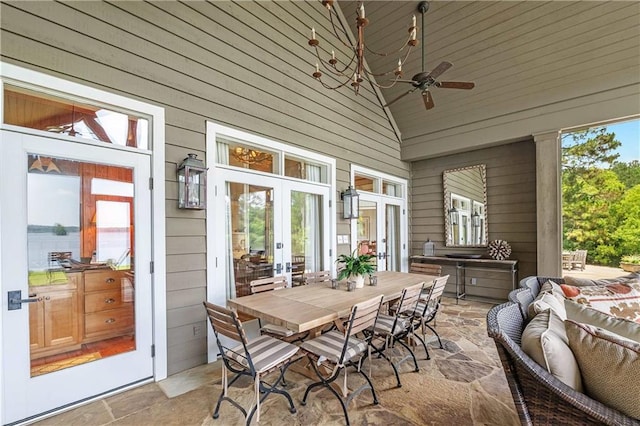 34460 Steelwood Ridge Rd, Loxley, AL 36551 - sunroom with french doors and a chandelier
