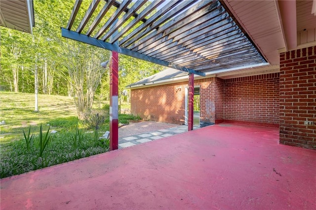 view of patio with a pergola