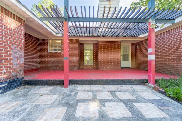 view of patio with a pergola