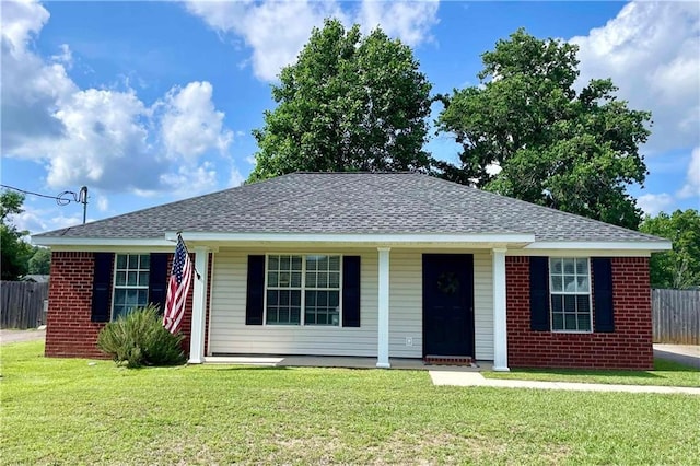 13310 August Dr, Mobile, AL 36695 - single story home featuring covered porch, a shingled roof, and brick siding