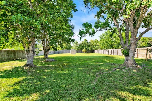13310 August Dr, Mobile, AL 36695 - view of yard featuring a storage unit and an outdoor structure